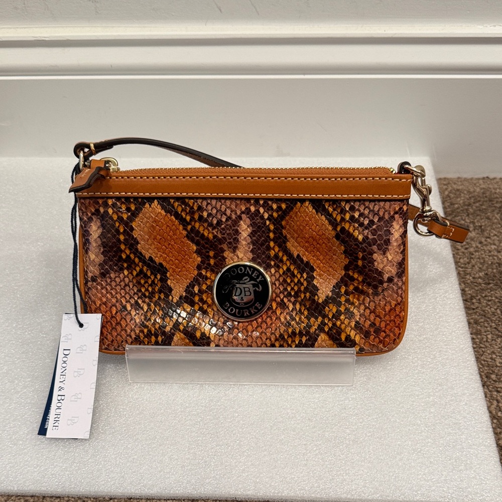 Dooney & Bourke python embossed wristlet wallet N… - image 1